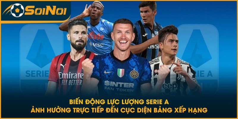Biến động lực lượng Serie A ảnh hưởng trực tiếp đến cục diện bảng xếp hạng