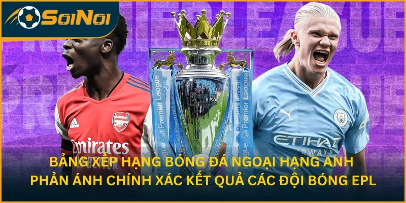 Bảng xếp hạng bóng đá Ngoại hạng Anh phản ánh chính xác kết quả các đội bóng EPL