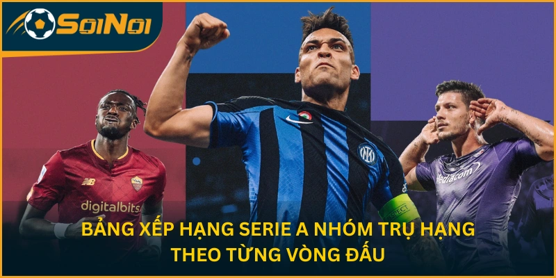 Bảng xếp hạng Serie A nhóm trụ hạng theo từng vòng đấu