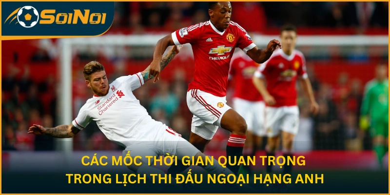 Các mốc thời gian quan trọng trong lịch thi đấu Ngoại hạng Anh