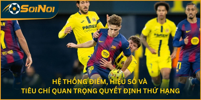 Hệ thống điểm, hiệu số và tiêu chí quan trọng quyết định thứ hạng