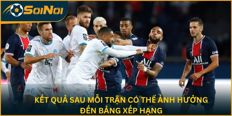 Kết quả sau mỗi trận có thể ảnh hưởng đến bảng xếp hạng