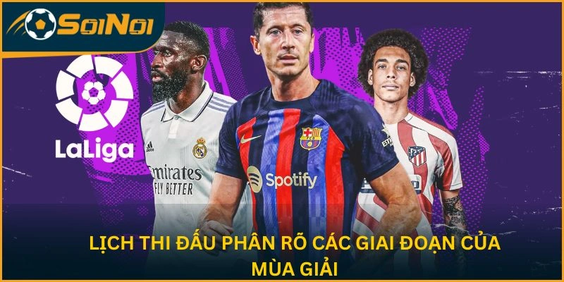 Lịch thi đấu phân rõ các giai đoạn của mùa giải