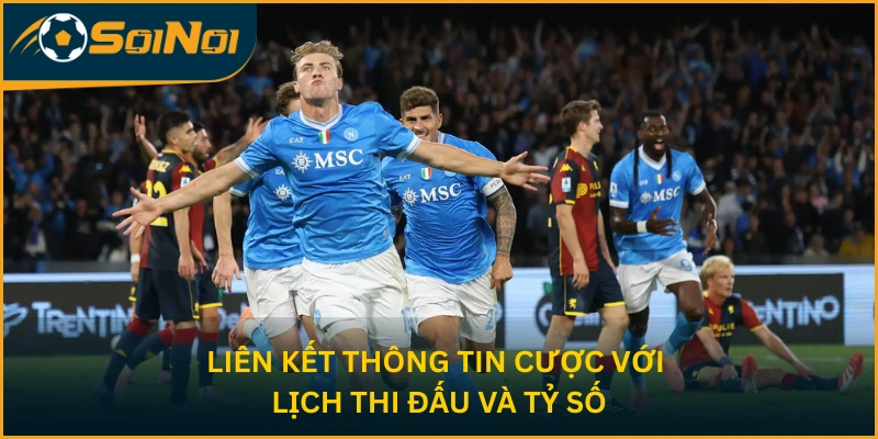 Liên kết thông tin cược với lịch thi đấu và tỷ số