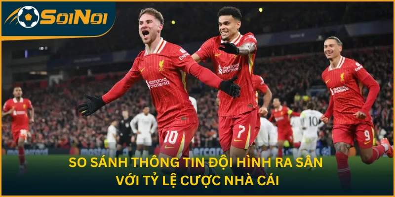 So sánh thông tin đội hình ra sân với tỷ lệ cược nhà cái