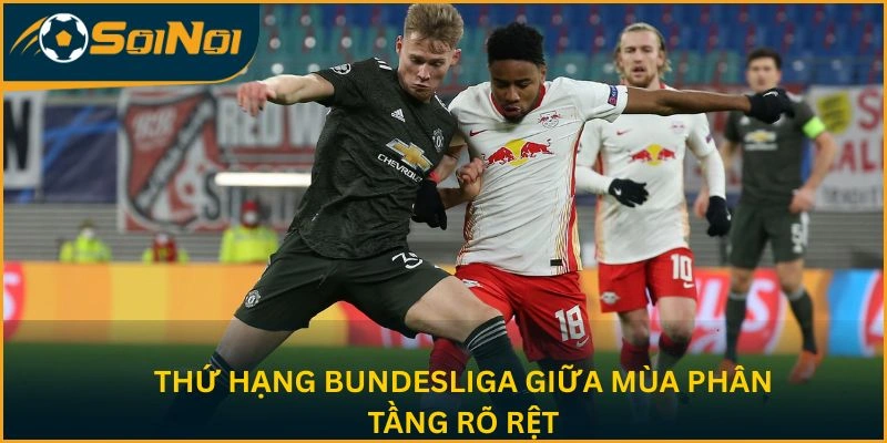 Thứ hạng Bundesliga giữa mùa phân tầng rõ rệt