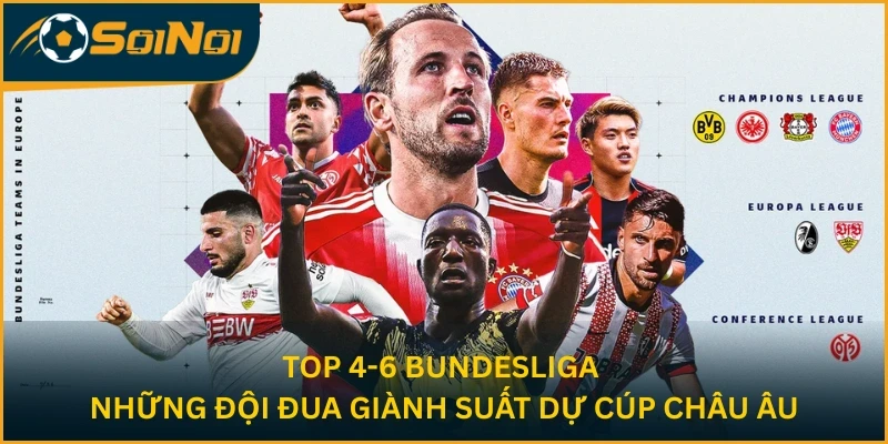 Top 4-6 Bundesliga: Những đội đua giành suất dự cúp châu Âu