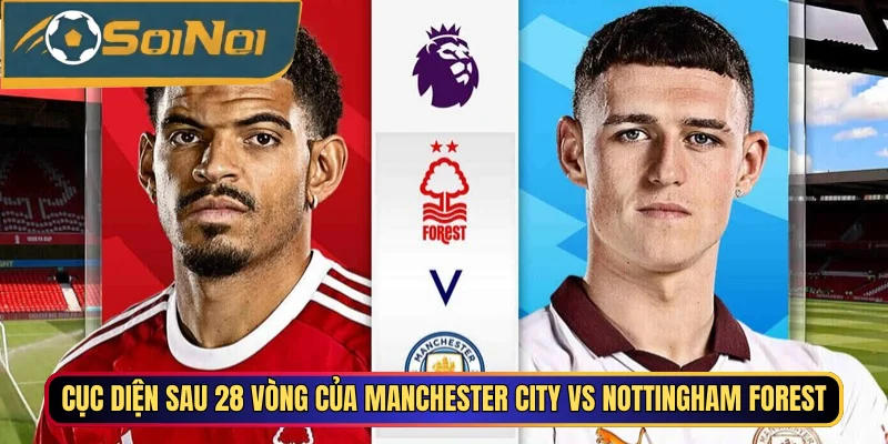 Cục diện sau 28 vòng đấu của Manchester City vs Nottingham Forest