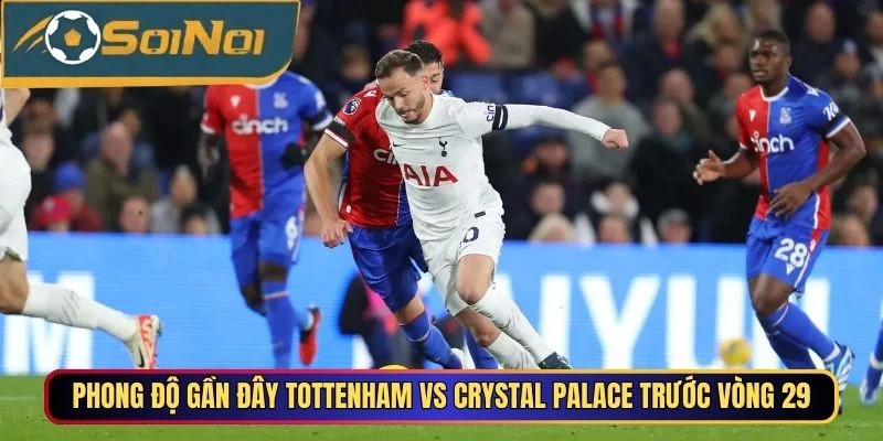 Phong độ gần đây Tottenham vs Crystal Palace trước vòng 29