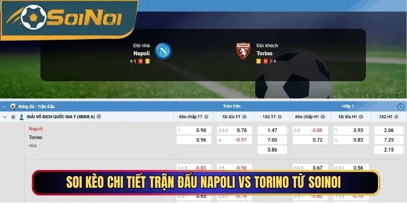 Soi kèo chi tiết trận đấu Napoli vs Torino từ SoiNoi