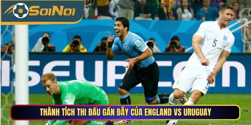 Thành tích thi đấu gần đây của England vs Uruguay