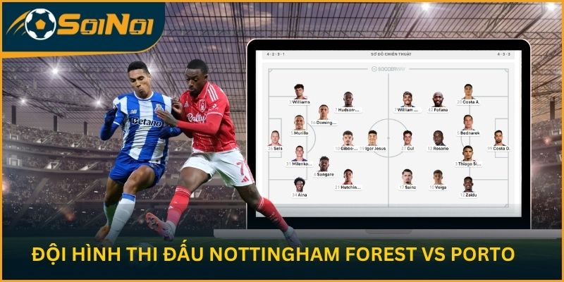 Đội hình thi đấu của Nottingham Forest vs Porto