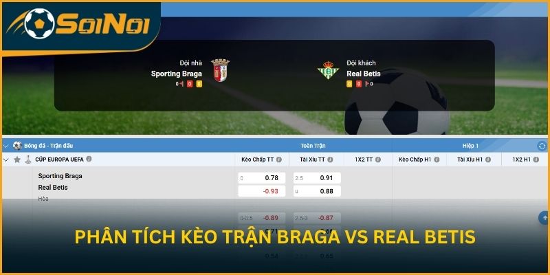 Soi kèo trận đấu Braga vs Real Betis từ SoiNoi